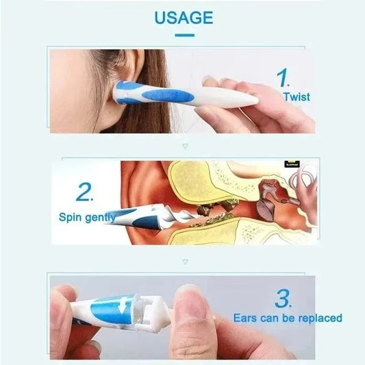 Silicone Ear Wax Remover with 16 Replacement Tips