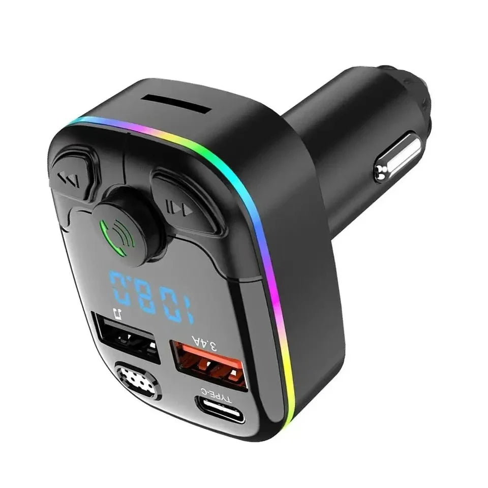 Bluetooth 5.0 Car FM Transmitter with PD USB-C & Dual USB Charger