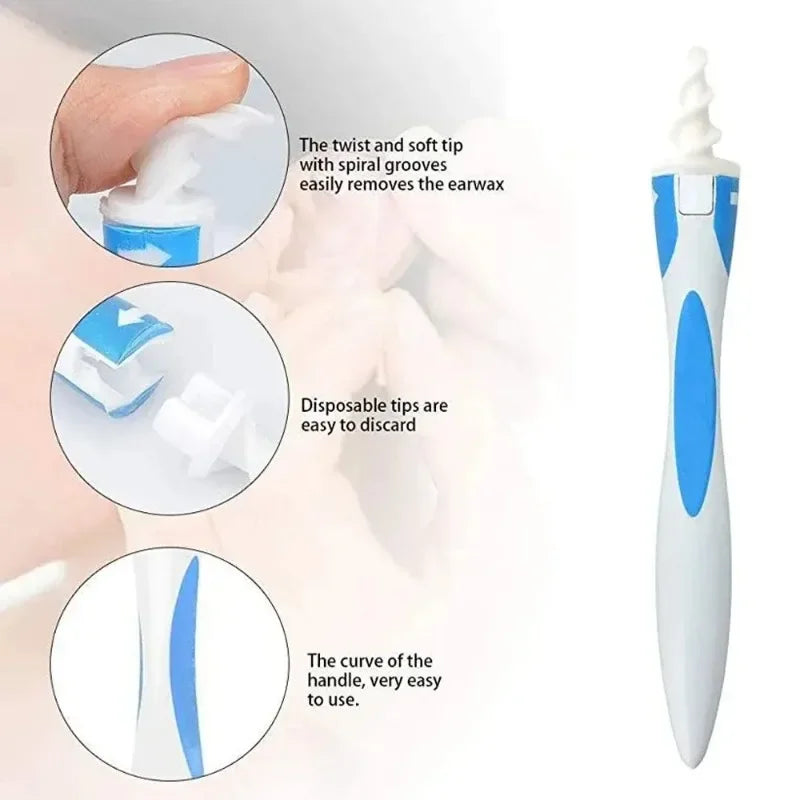 Silicone Ear Wax Remover with 16 Replacement Tips