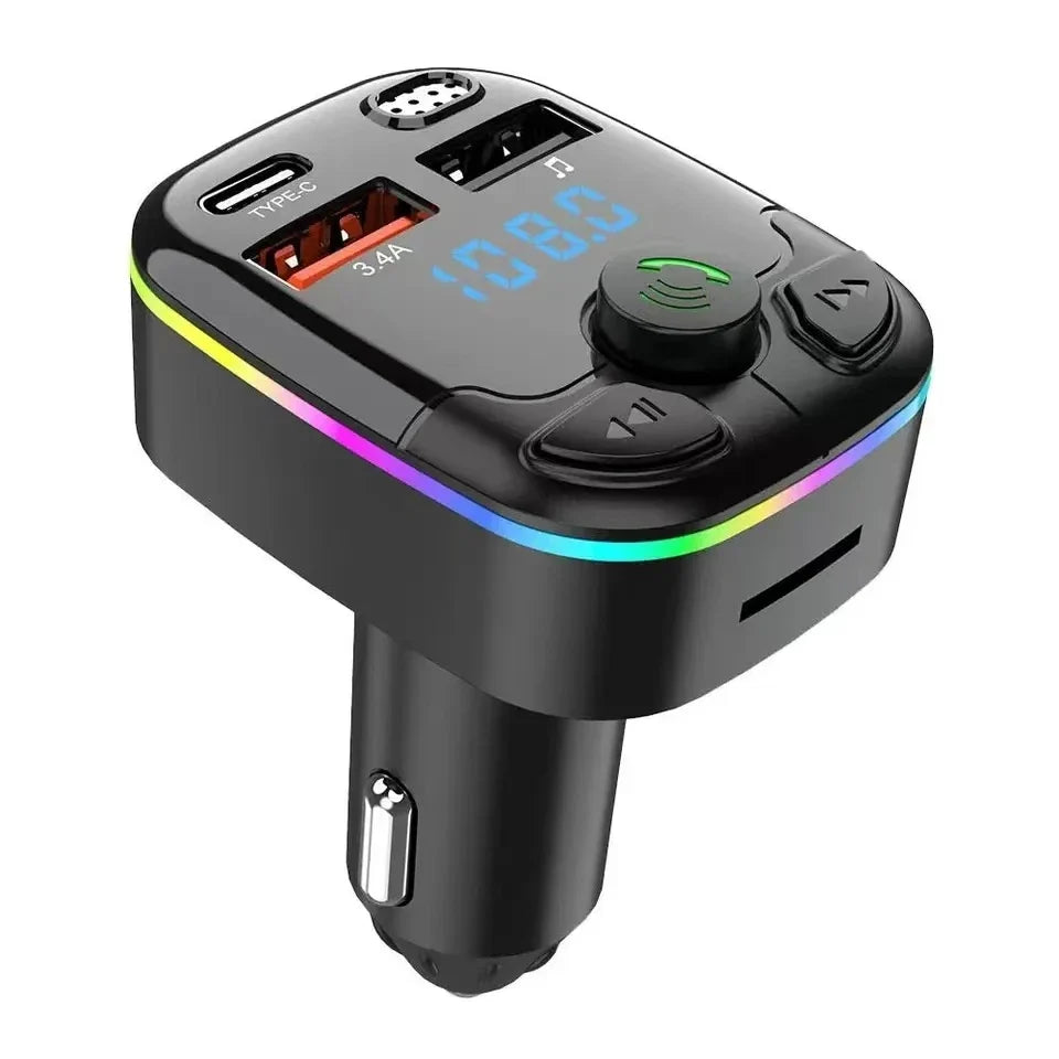 Bluetooth 5.0 Car FM Transmitter with PD USB-C & Dual USB Charger