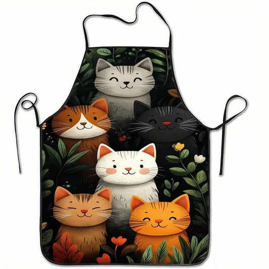 Cute Cat Pattern Polyester Apron