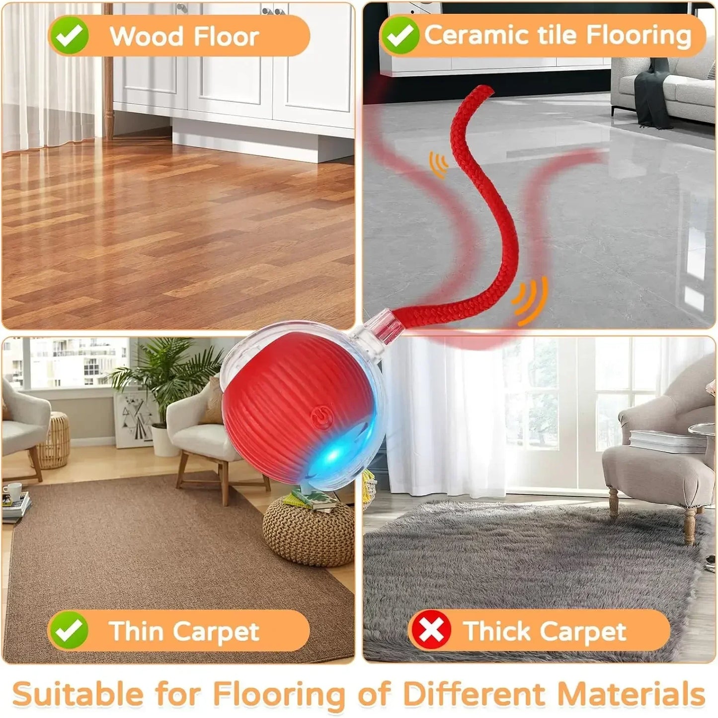The Growing Mart Interactive Cat Toy – Automatic Rolling Smart Ball for Endless Play