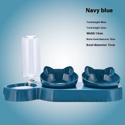 Elevated Double Pet Bowl with Automatic Water Dispenser – Ergonomic Feeding Station for Dogs & Cats