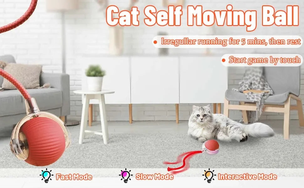 The Growing Mart Interactive Cat Toy – Automatic Rolling Smart Ball for Endless Play